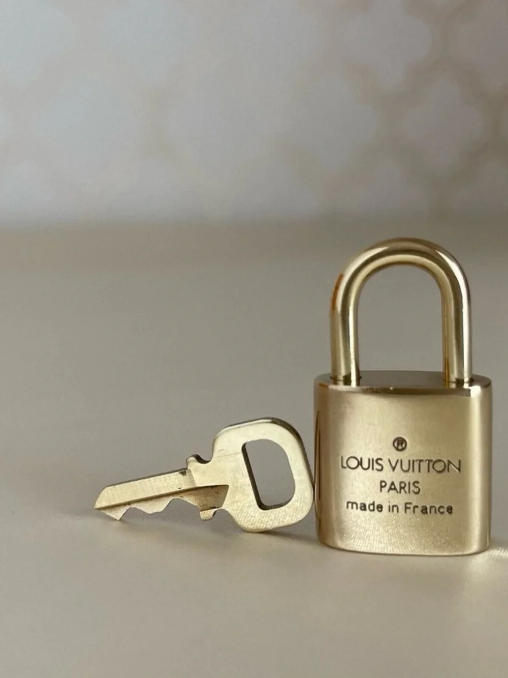 Louis Vuitton Gold Padlock and Key Charm